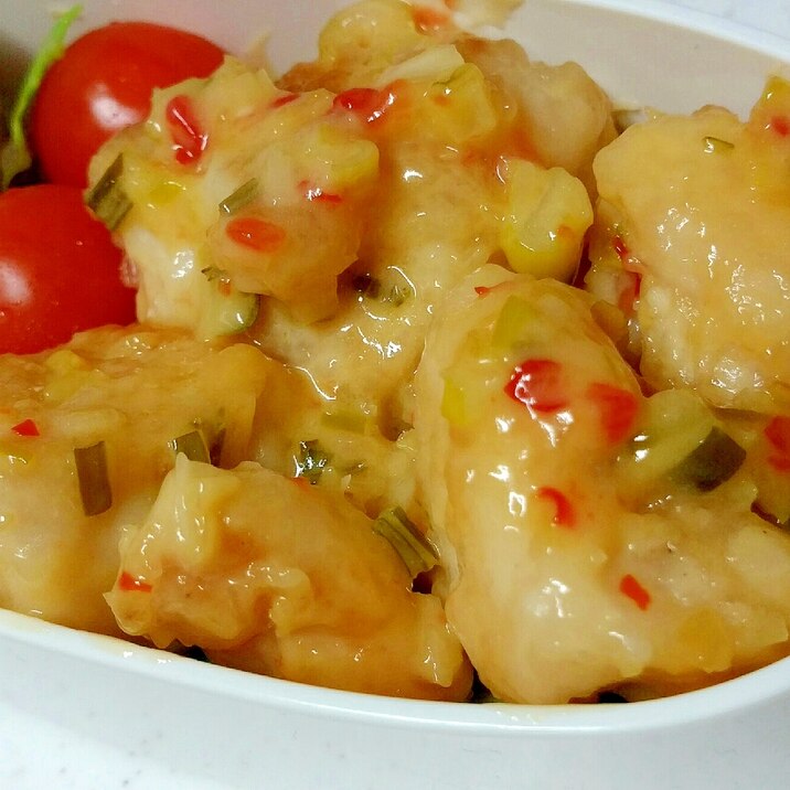 ピリッと美味しい!鶏むねのチリマヨ(*^υ^*)♡
